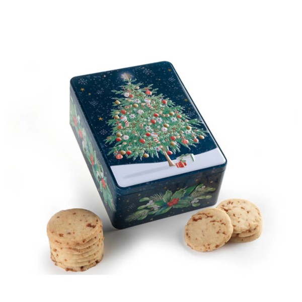 Scatola di Latta Albero di Natale Biscotti al Caramello Salato - Farmhouse