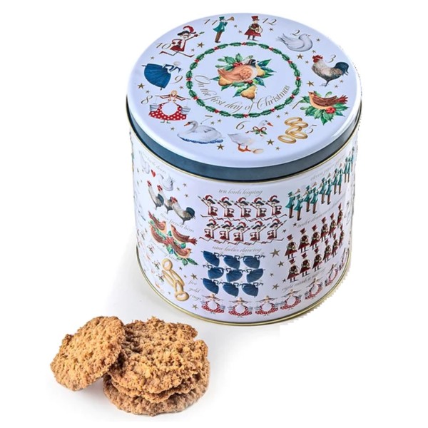 Latta Metallo Biscotti Assortiti, Biscotti Miele & Avena, Speziati, Cioccolato & Arancia – 450 Gr - Farmhouse