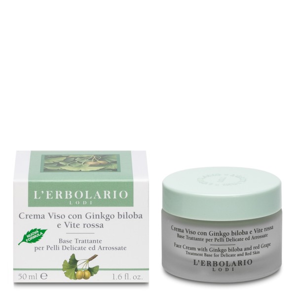 Crema Viso Anti Rossore Ginkgo Biloba per Pelli Delicate - Erbolario